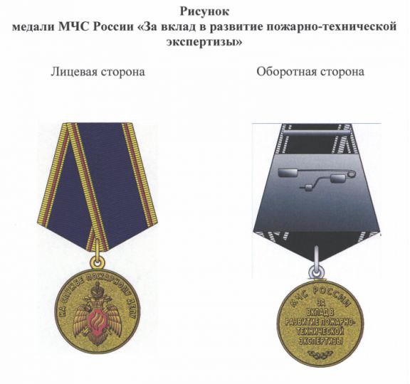 Медаль МЧС России «За вклад в развитие пожарно-технической экспертизы»