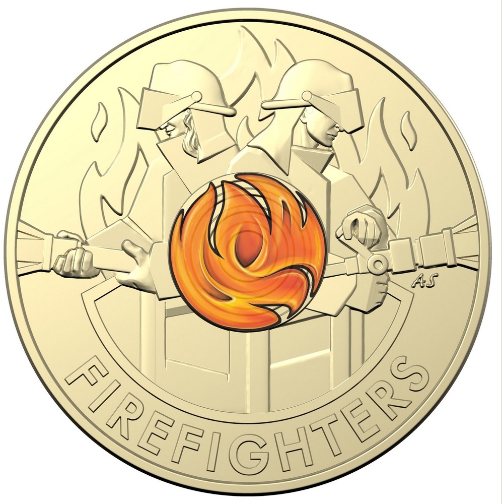 Коллекционная монета 2 доллара «Пожарные»