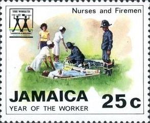 Пожарный и медсестры (Ямайка. 24.11.1988г.)