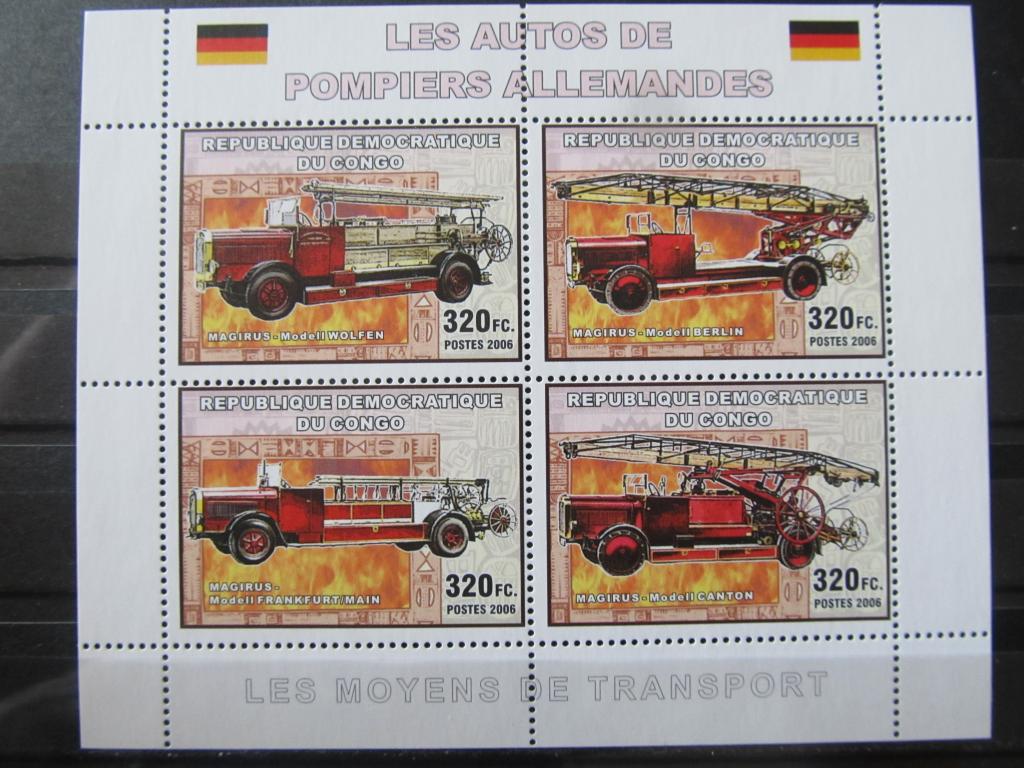 Пожарные машины Германии ретро. Республика Конго (2006, кляйнбоген)