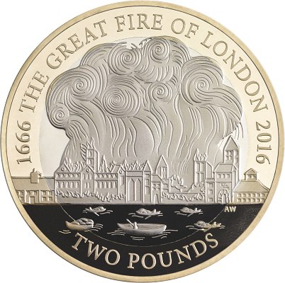 Коллекционная монета «Великий лондонский пожар»
