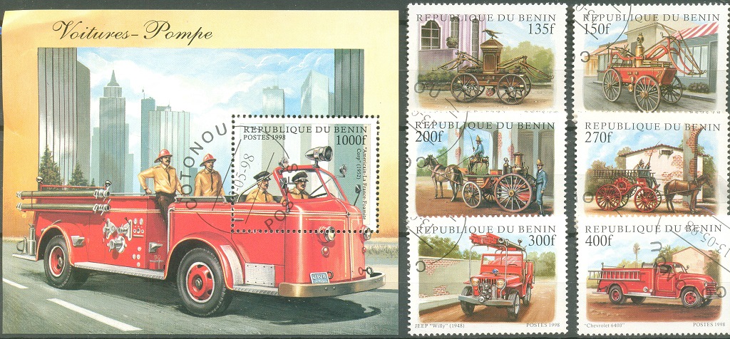 Пожарные автомобили. Республика Бенин. 1998
