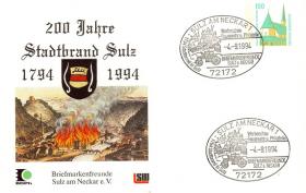 Пожар в г.Зульц-ам-Неккаре. 1794г. (ФРГ. 1994г.)