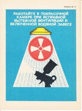 РАБОТАЙТЕ В ПОКРАСОЧНОЙ КАМЕРЕ ПРИ ИСПРАВНОЙ ВЫТЯЖНОЙ ВЕНТИЛЯЦИИ И ВКЛЮЧЕННОЙ ВОДЯНОЙ ЗАВЕСЕ