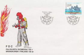 150 лет пожарным командам Финляндии (Финляндия. КПД. 1988г.)