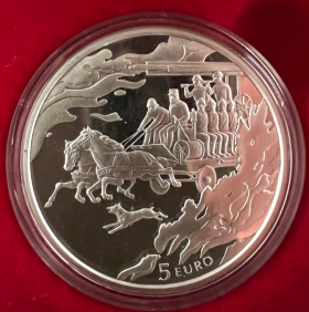 Латвия. Серебряная монета 5 евро.