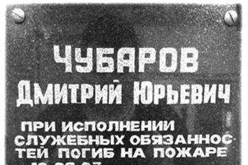 Мемориальная доска в честь Д.Ю. Чубарова
